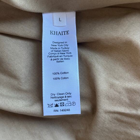 Khaite Esme Sleeveless Scoop Neck Open Back Mini Dress Khaki Size Large - Picture 6 of 6